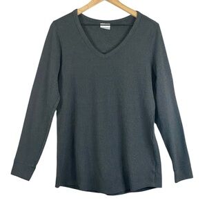 Women's Columbia Pine Peak Long Sleeve V Neck Thermal in Gray Size Large